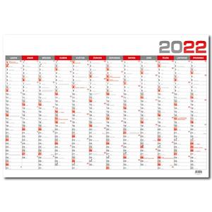 Nástěnný roční kalendář 2022 B1 - Červená