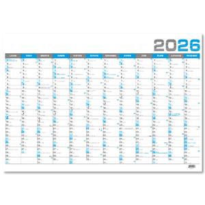 Nástěnný roční kalendář 2026 B1 - modrá