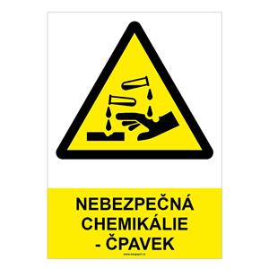 NEBEZPEČNÁ CHEMIKÁLIE - ČPAVEK - bezpečnostní tabulka, samolepka A4