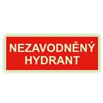 Nezavodněný hydrant - fotoluminiscenční tabulka, plast 2 mm 210x80 mm