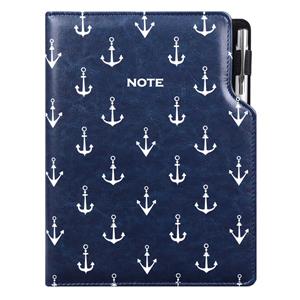 Notes DESIGN A5 čtverečkovaný - modrá - námořník - kotvy