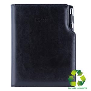 Notes GEP A5 nelinkovaný - černá/černý vnitřek - recyklovaná koženka
