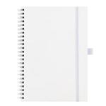 Notes koženkový SIMPLY A5 linkovaný - bílá/stříbrná spirála