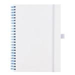 Notes koženkový SIMPLY A5 linkovaný - bílá/světle modrá spirála