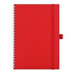 Notes koženkový SIMPLY A5 linkovaný - červená/bílá spirála