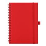 Notes koženkový SIMPLY A5 linkovaný - červená/červená spirála