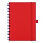 Notes koženkový SIMPLY A5 linkovaný - červená/modrá spirála