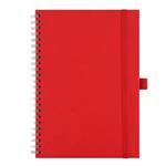 Notes koženkový SIMPLY A5 linkovaný - červená/stříbrná spirála