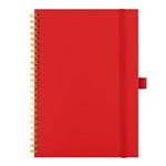 Notes koženkový SIMPLY A5 linkovaný - červená/žlutá spirála
