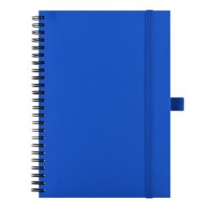 Notes koženkový SIMPLY A5 linkovaný - modrá/černá spirála
