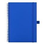 Notes koženkový SIMPLY A5 linkovaný - modrá/modrá spirála