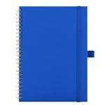 Notes koženkový SIMPLY A5 linkovaný - modrá/stříbrná spirála