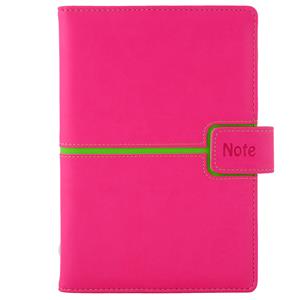 Notes MAGNETIC A5 linkovaný - růžová/zelená