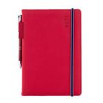 Notes - zápisník AMOS A5 čtverečkovaný - červená/modrá gumička