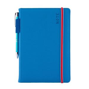 Notes - zápisník AMOS A5 čtverečkovaný - modrá/červená gumička