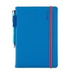 Notes - zápisník AMOS A5 čtverečkovaný - modrá/červená gumička
