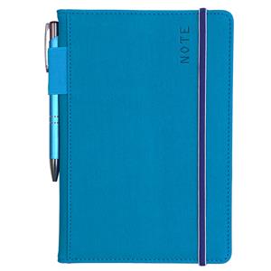 Notes - zápisník AMOS A5 čtverečkovaný - modrá/modrá gumička