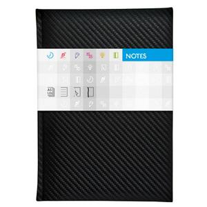 Notes - zápisník Carbon A5 čtverečkovaný - černý