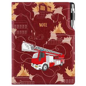 Notes - zápisník DESIGN A4 čtverečkovaný - bordó - Hasič
