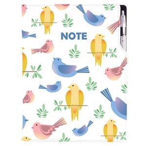 Notes - zápisník DESIGN A4 čtverečkovaný - Ptáci