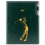 Notes - zápisník DESIGN A4 čtverečkovaný - zelená - Golf muž