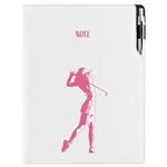 Notes - zápisník DESIGN A4 linkovaný - bílá - Golf žena