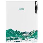 Notes - zápisník DESIGN A4 linkovaný - bílá - Hory