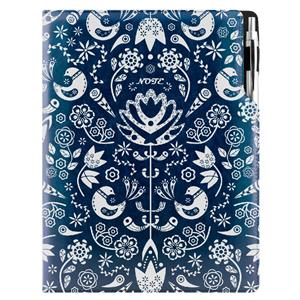 Notes - zápisník DESIGN A4 linkovaný - modrá - Folk