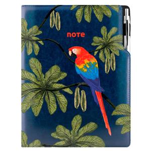 Notes - zápisník DESIGN A4 linkovaný - modrá - Papoušek