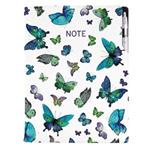 Notes - zápisník DESIGN A4 linkovaný - Motýli modří