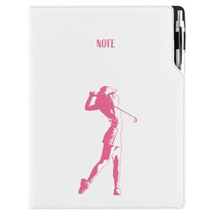 Notes - zápisník DESIGN A4 tečkovaný - bílá - Golf žena