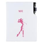 Notes - zápisník DESIGN A5 tečkovaný - bílá - Golf žena