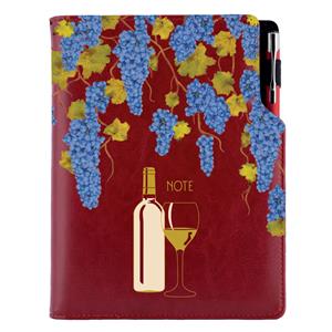 Notes - zápisník DESIGN A5 tečkovaný - bordó - Víno