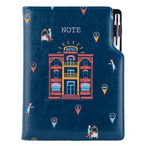 Notes - zápisník DESIGN A5 tečkovaný - modrá - Hotel