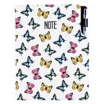 Notes - zápisník DESIGN B5 linkovaný - Motýli barevní