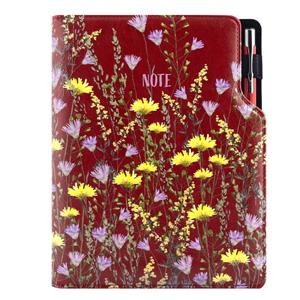Notes - zápisník DESIGN B6 linkovaný - bordó - Louka