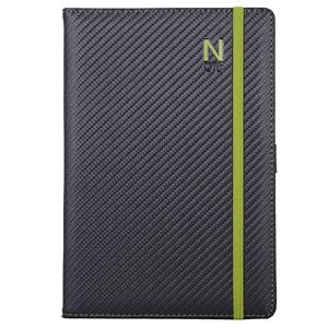 Notes - zápisník ELASTIC A5 nelinkovaný - grafit/zelená gumička