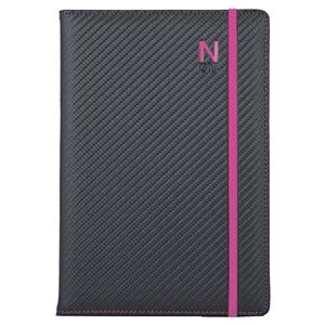 Notes - zápisník ELASTIC B6 linkovaný - grafit/magenta gumička