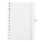 Notes - zápisník koženkový SIMPLY A5 linkovaný - bílá/bílá spirála