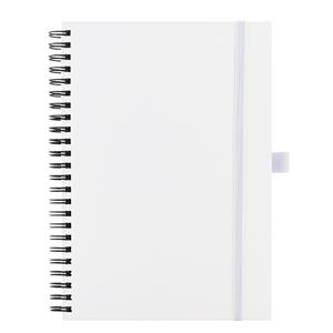 Notes - zápisník koženkový SIMPLY A5 linkovaný - bílá/černá spirála
