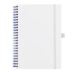Notes - zápisník koženkový SIMPLY A5 linkovaný - bílá/modrá spirála