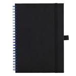 Notes - zápisník koženkový SIMPLY A5 linkovaný - černá/modrá spirála