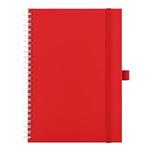 Notes - zápisník koženkový SIMPLY A5 linkovaný - červená/bílá spirála