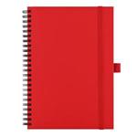 Notes - zápisník koženkový SIMPLY A5 linkovaný - červená/černá spirála