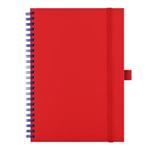 Notes - zápisník koženkový SIMPLY A5 linkovaný - červená/modrá spirála