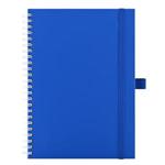 Notes - zápisník koženkový SIMPLY A5 linkovaný - modrá/bílá spirála