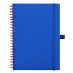 Notes - zápisník koženkový SIMPLY A5 linkovaný - modrá/červená spirála