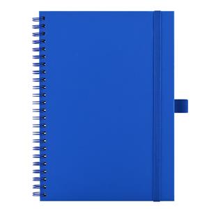 Notes - zápisník koženkový SIMPLY A5 linkovaný - modrá/modrá spirála