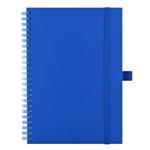 Notes - zápisník koženkový SIMPLY A5 linkovaný - modrá/světle modrá spirála