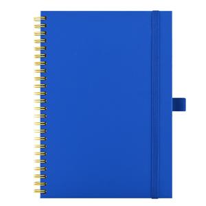 Notes - zápisník koženkový SIMPLY A5 linkovaný - modrá/žlutá spirála
